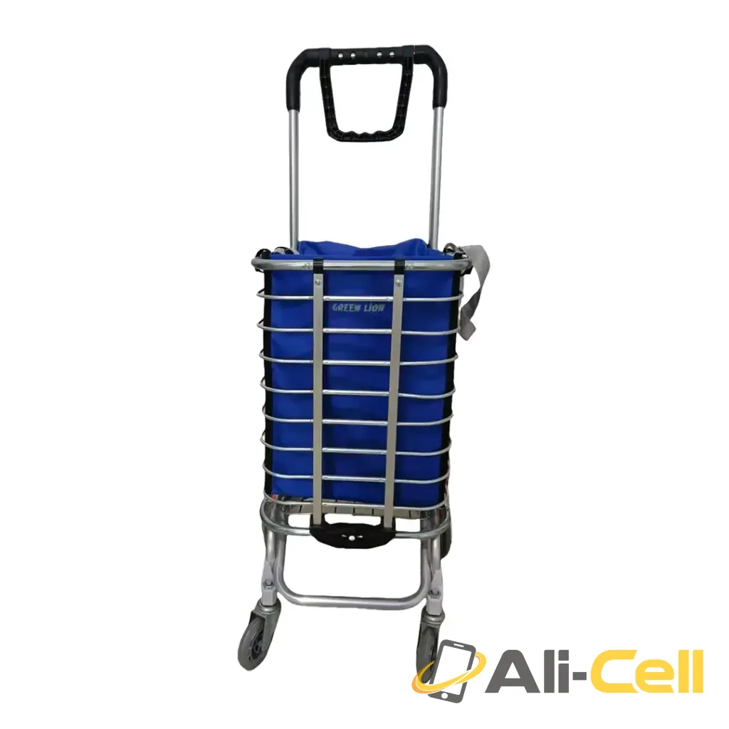 Green Lion Foldable Shopping Trolley - Silver