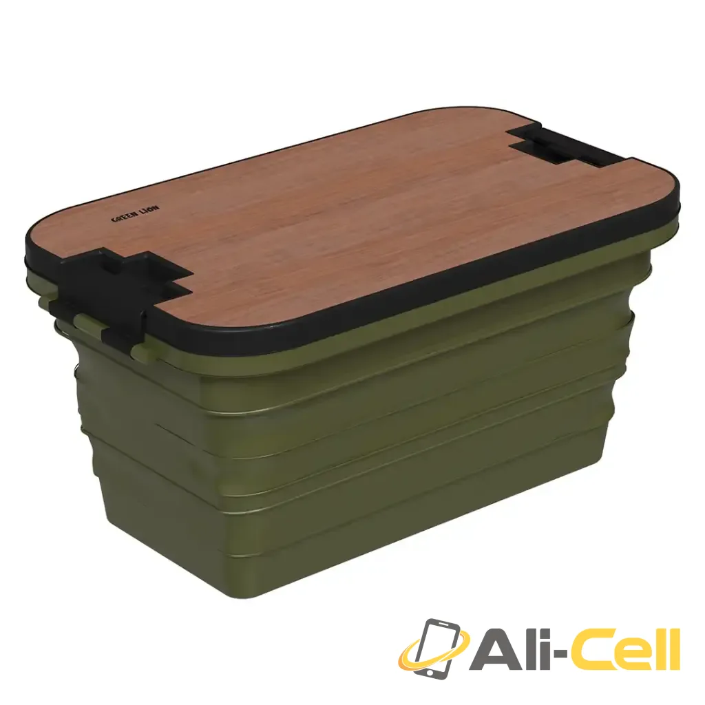 Green Lion Folding Basket With Built-In Table - Green