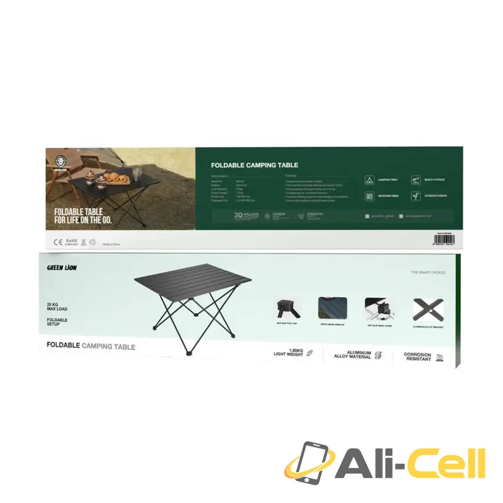 Green Lion Foldable Camping Table - Black — 2
