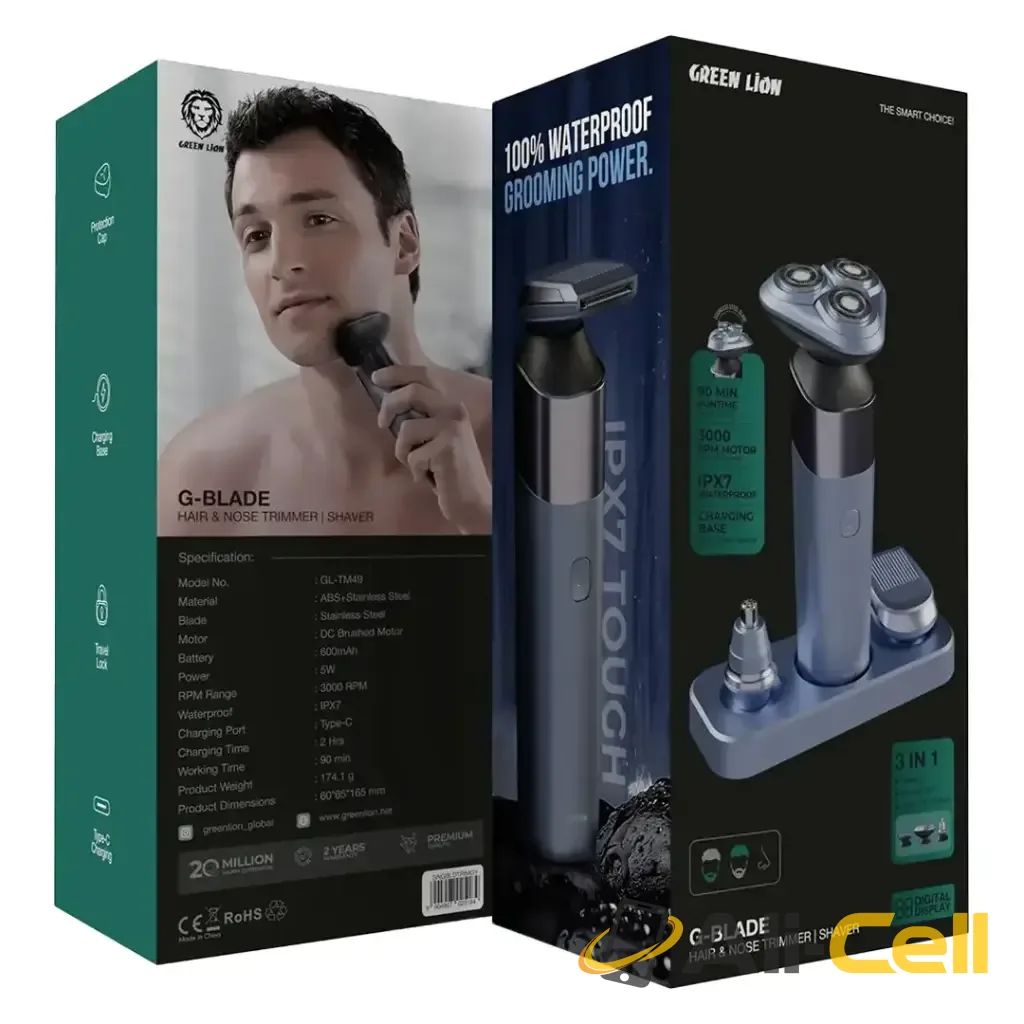 Green Lion G-Blade Hair & Nose Trimmer & Shaver - Gray — 3