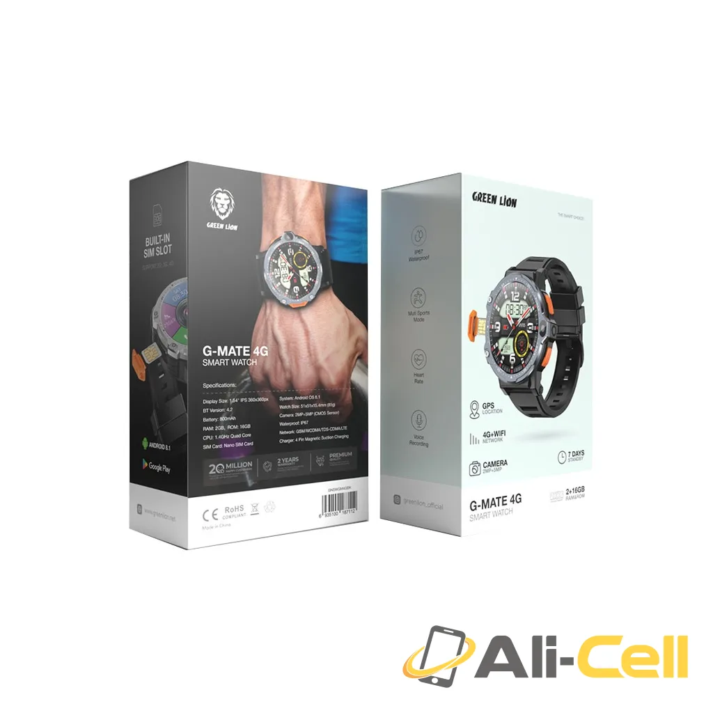 Green Lion G - Mate 4G Smart Watch - Black — 2