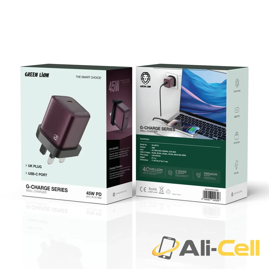 Green Lion G-Charge Series Wall Charger - Burgundy — 2