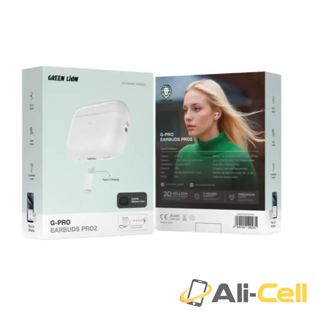 Green Lion G-Pro Earbuds Pro 2-White — 2