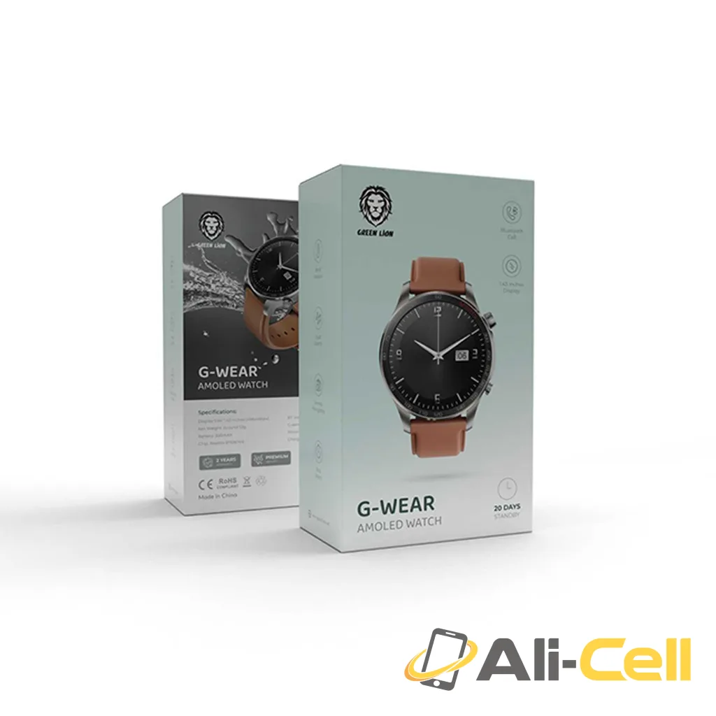Green Lion G-Wear Amoled Watch - Silver/Brown — 3