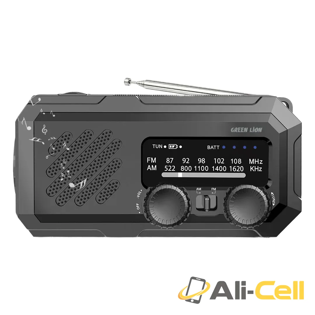 Green Lion G-Radio Lite with Power Bank & Flashlight - Black