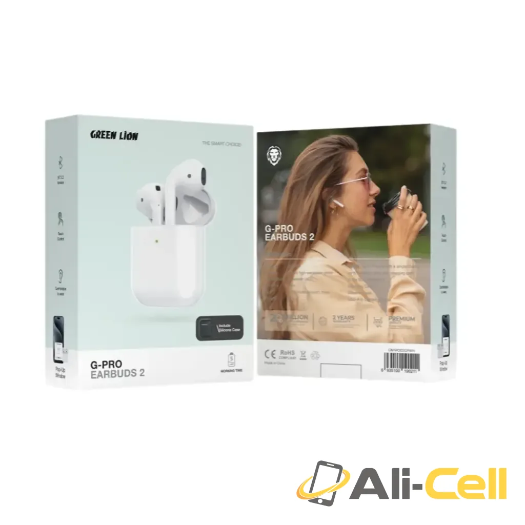 Green Lion G-Pro Earbuds 2-White — 2