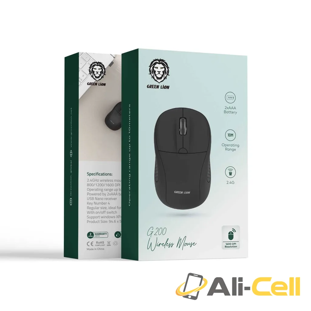 Green Lion G200 Wireless Mouse - Black — 2