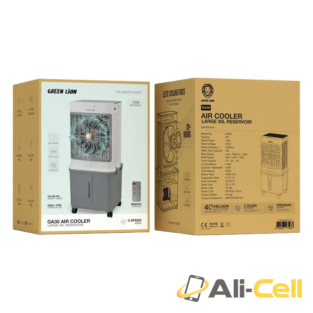 Green Lion GA30 Air Cooler with Large 30L Reservoir - Grey — 2