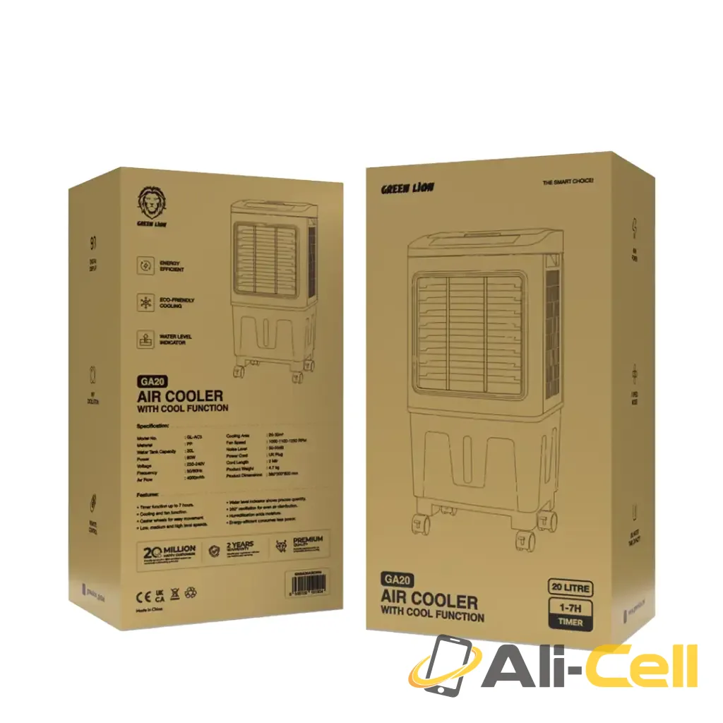 Green Lion GA20 Air Cooler with Cool Function - White/Gray — 2