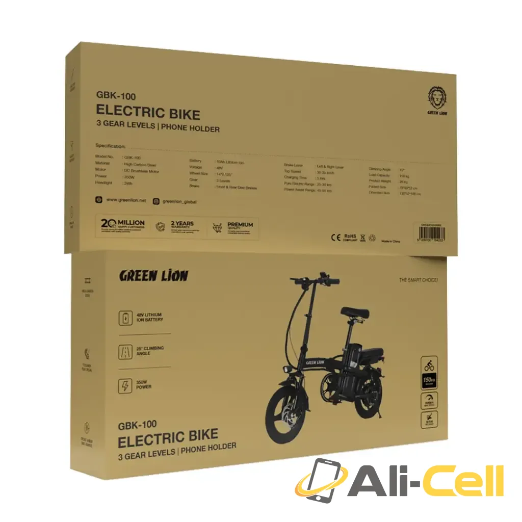 Green Lion GBK-100 Electric Bike - Black — 3