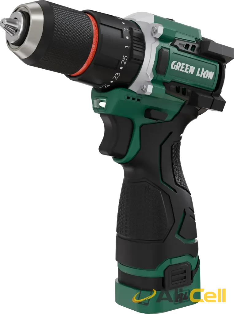 Green Lion GD-15 Pro Drive Cordless Hammer Drill 2*18V 3.0Ah Battery - Green