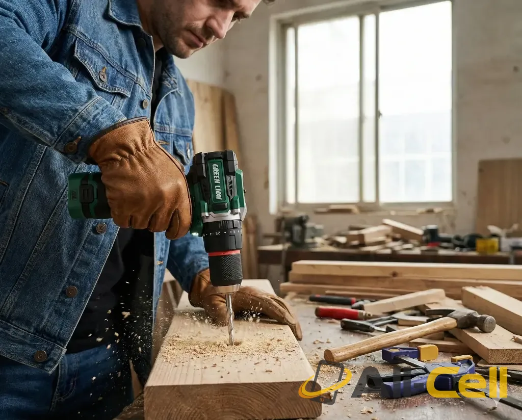 Green Lion GD-15 Pro Drive Cordless Hammer Drill 2*18V 3.0Ah Battery - Green — 3
