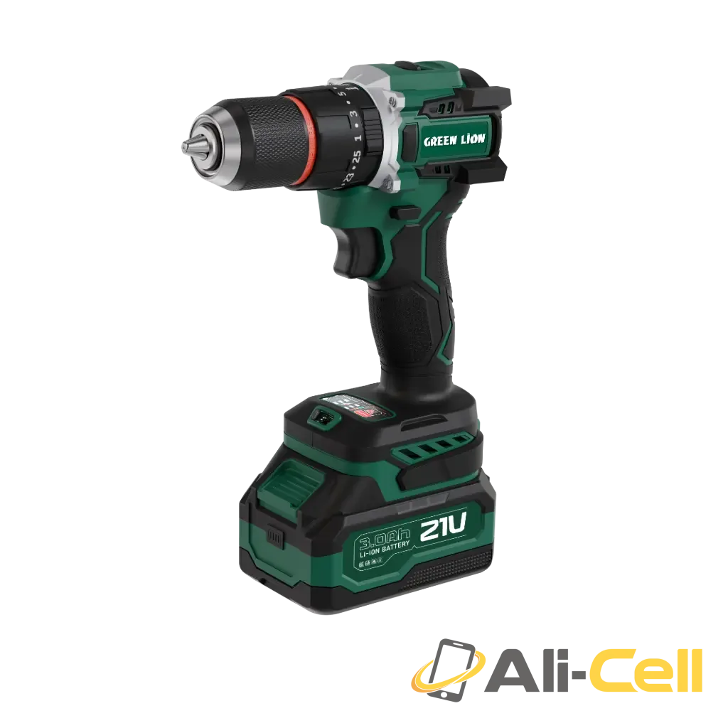 Green Lion GD-16 Pro Drive Cordless Hammer Drill 2*21V 3.0Ah Battery - Green