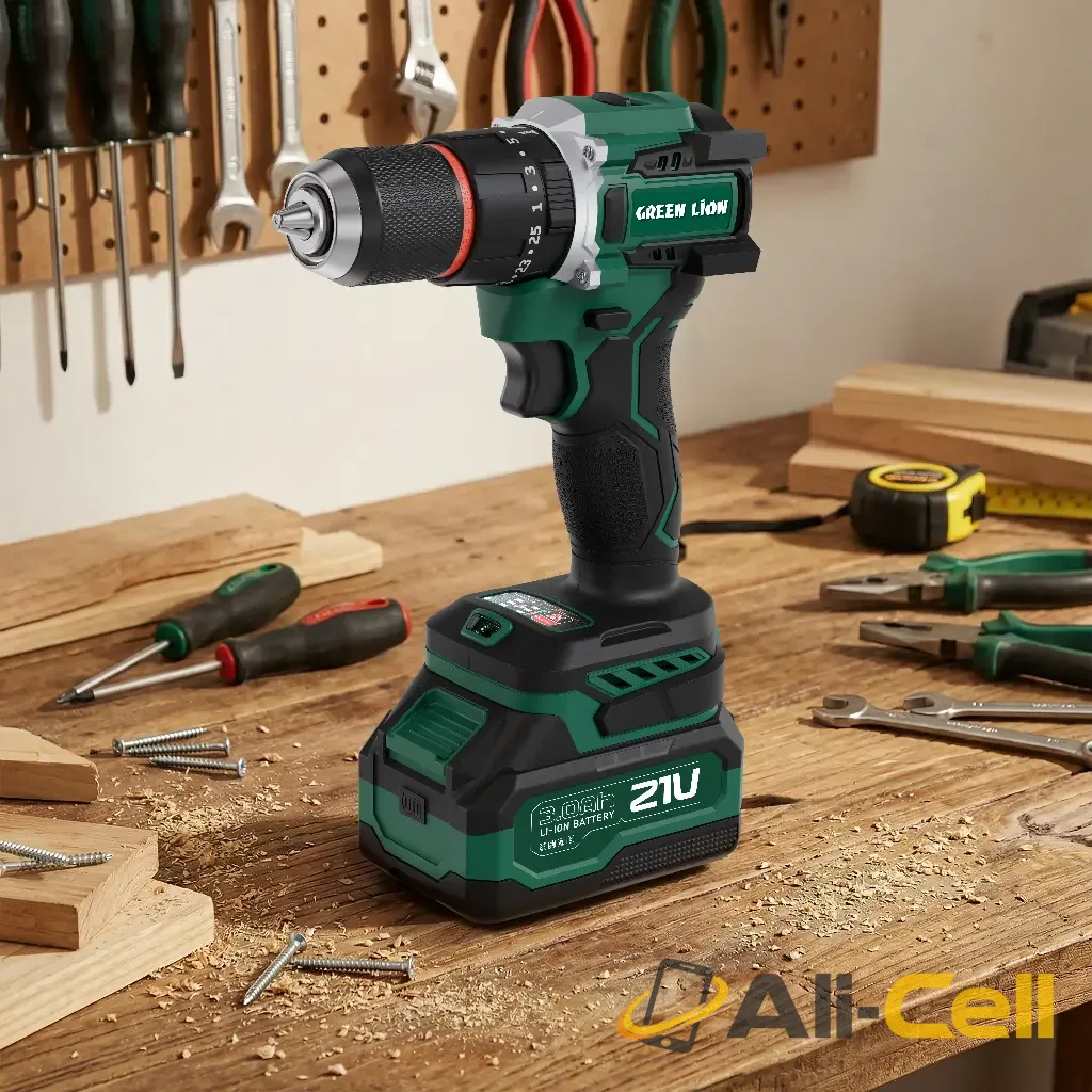 Green Lion GD-16 Pro Drive Cordless Hammer Drill 2*21V 3.0Ah Battery - Green — 2