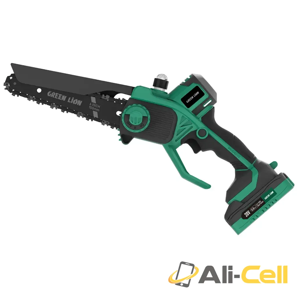 Green Lion GES-6 Cordless Electric Chainsaw - Green