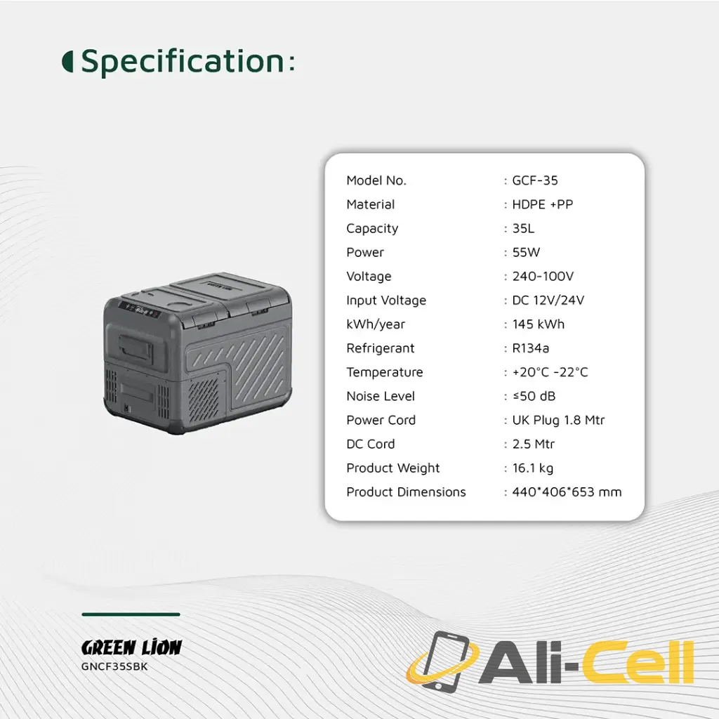Green Lion GFC-35 Car Fridge - Black — 2