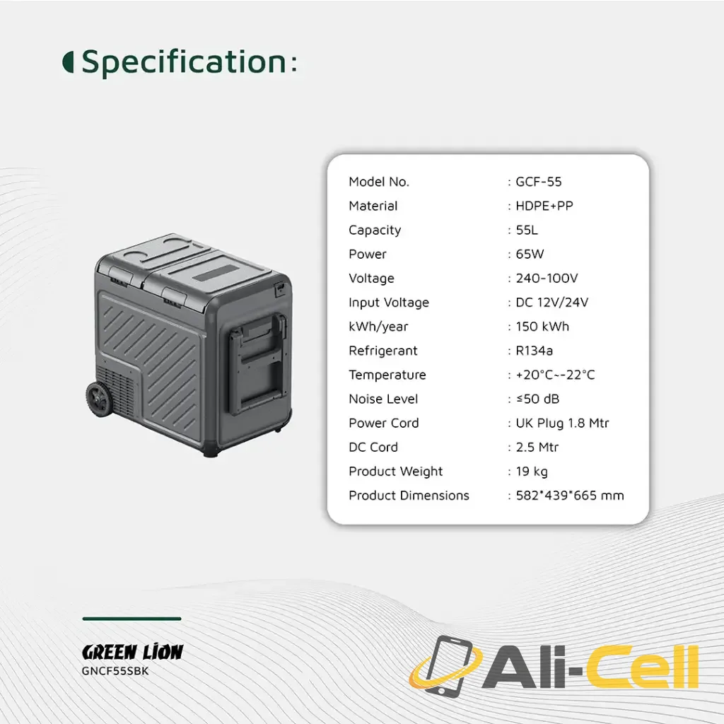 Green Lion GFC-55 Car Fridge - Black — 2