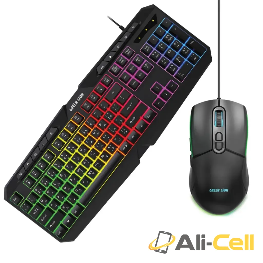 Green Lion GK-400 RGB Gaming Keyboard + Mouse - Black