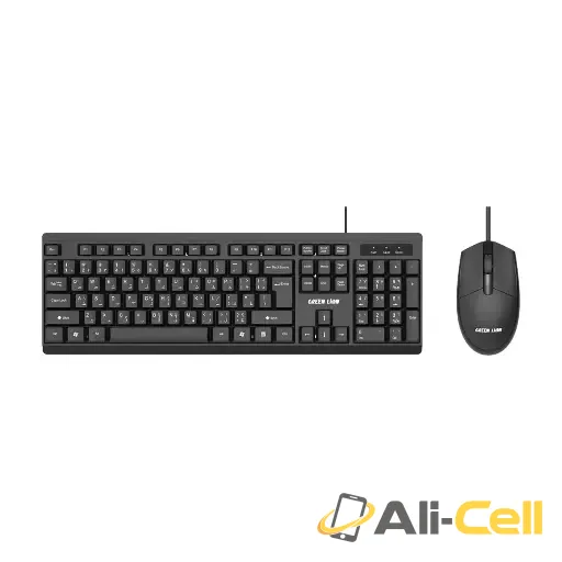 Green Lion GKM-100 Wired Keyboard and Mouse - Black