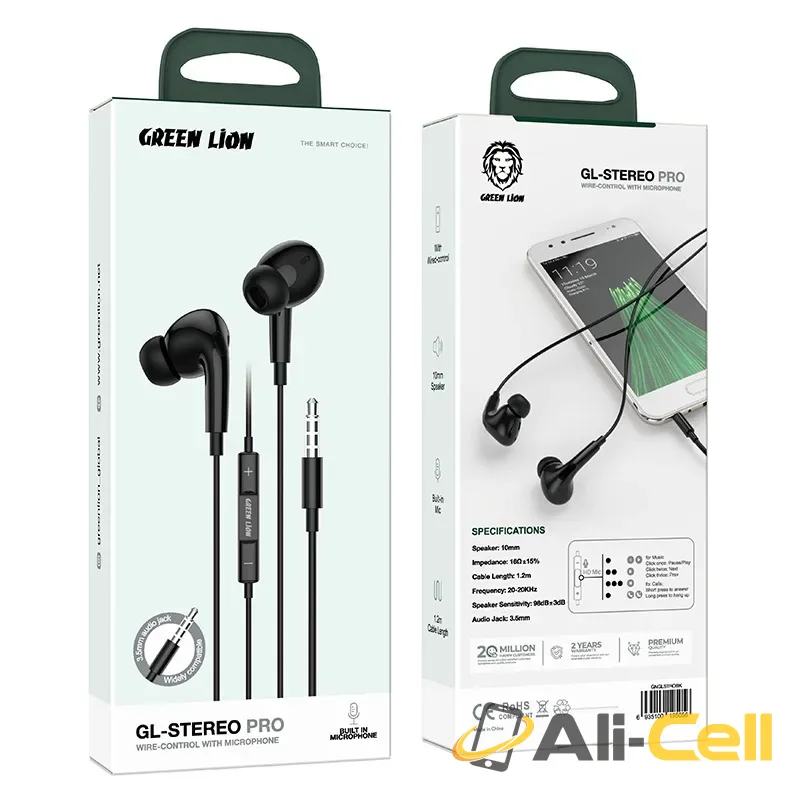 Green Lion GL-Stereo Pro Wire Control With Microphone - Black — 2