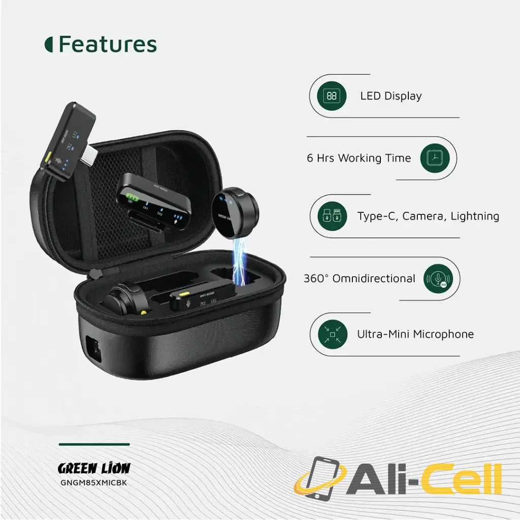 Green Lion GM-85X 3 In 1 Wireless Microphone - Black — 3