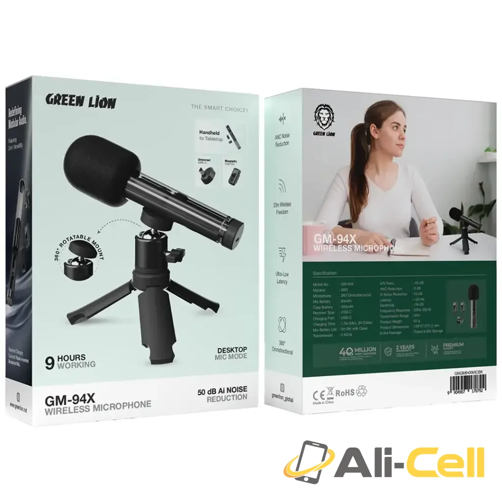 Green Lion GM-94X Wireless Microphone - Black — 3
