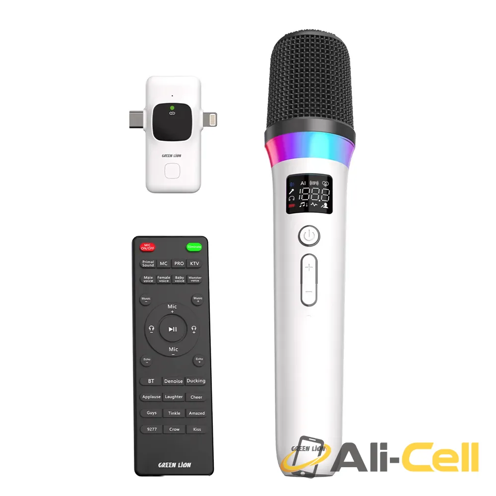 Green Lion GM-97X Wireless Microphone with Remote - White