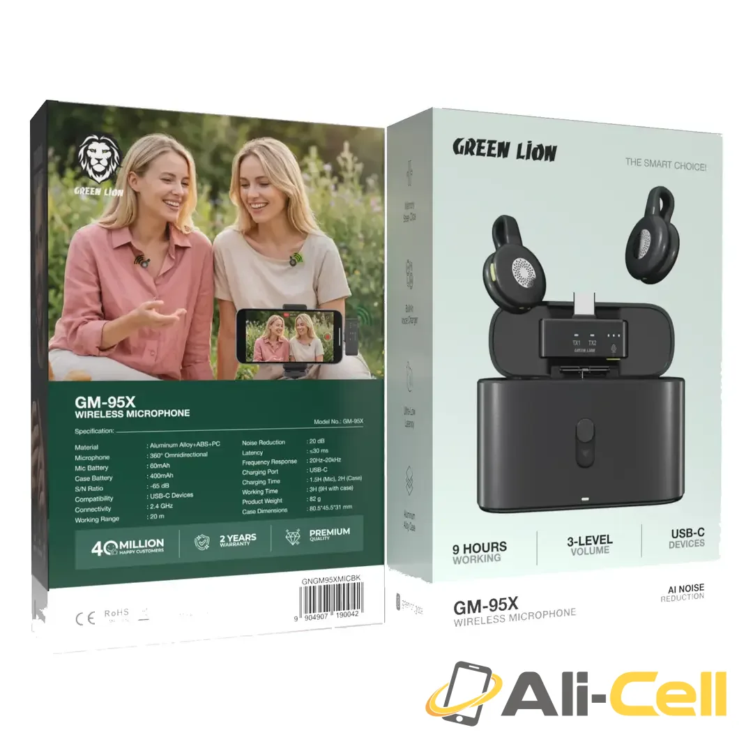 Green Lion GM-95X Wireless Microphone - Black — 2