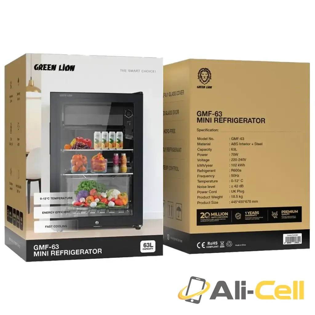 Green Lion GMF-63 Mini Refrigerator 63L - Black — 2