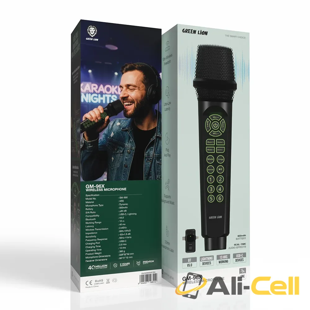 Green Lion GM-96X Wireless Microphone with Remote - Black — 2