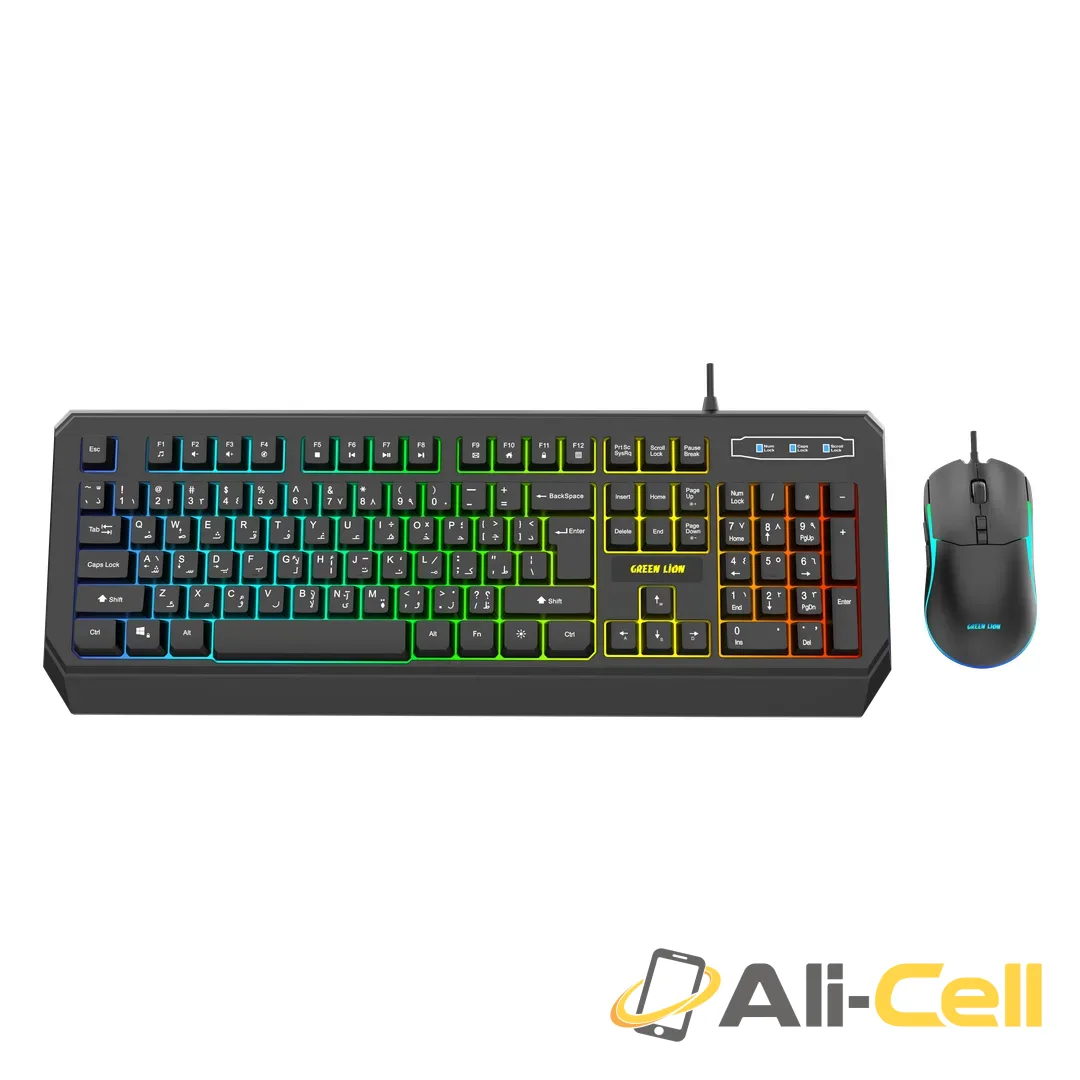 Green Lion GKM-65 Gaming Mouse & Keyboard Combo - Black