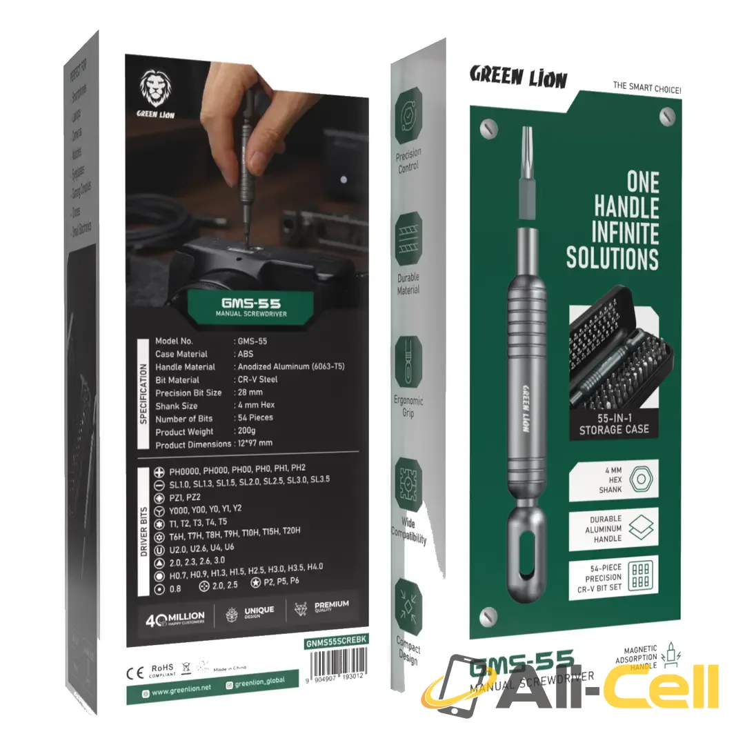 Green Lion GMS-55 Manual Screwdriver Set - Black — 3