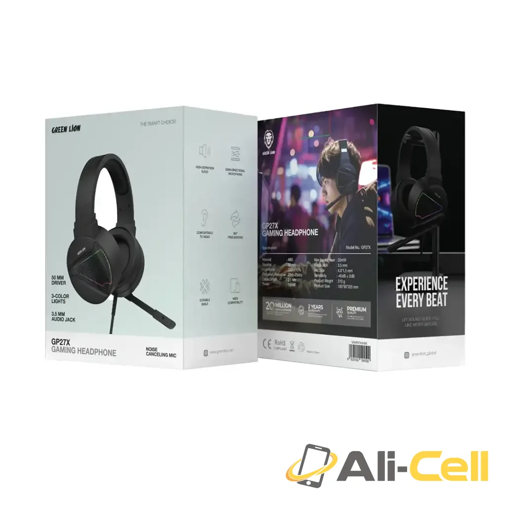 Green Lion GP27X Gaming Headphone - Black — 2