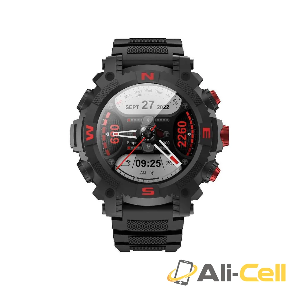 Green Lion GPS Pro Smart Watch - Black + Red