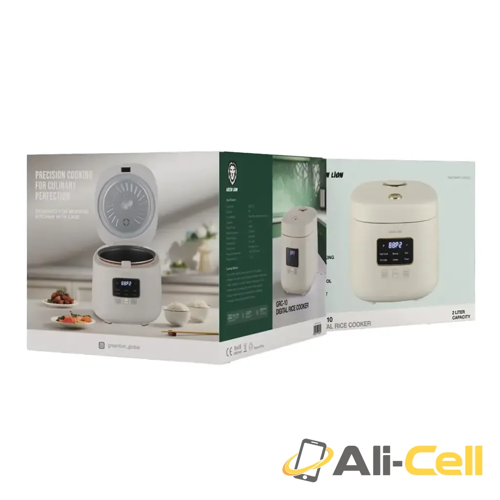 Green Lion GRC-10 Digital Rice Cooker 2L - White — 2