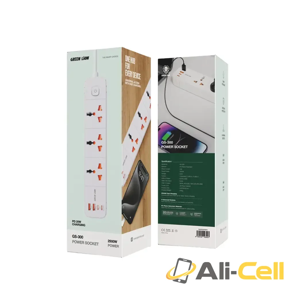 Green Lion GS-300 Power Socket 2500W - White — 2