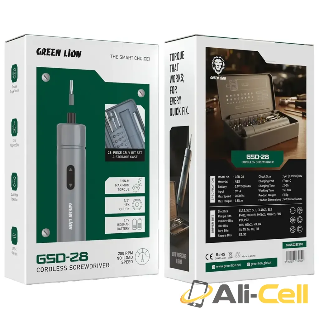 Green Lion GSD-28 Cordless Screwdriver - Grey — 3