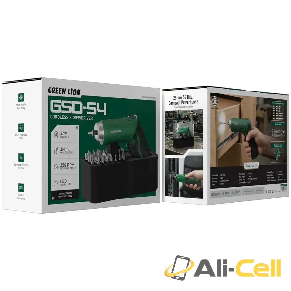Green Lion GSD-54 Cordless Screwdriver - Green — 2