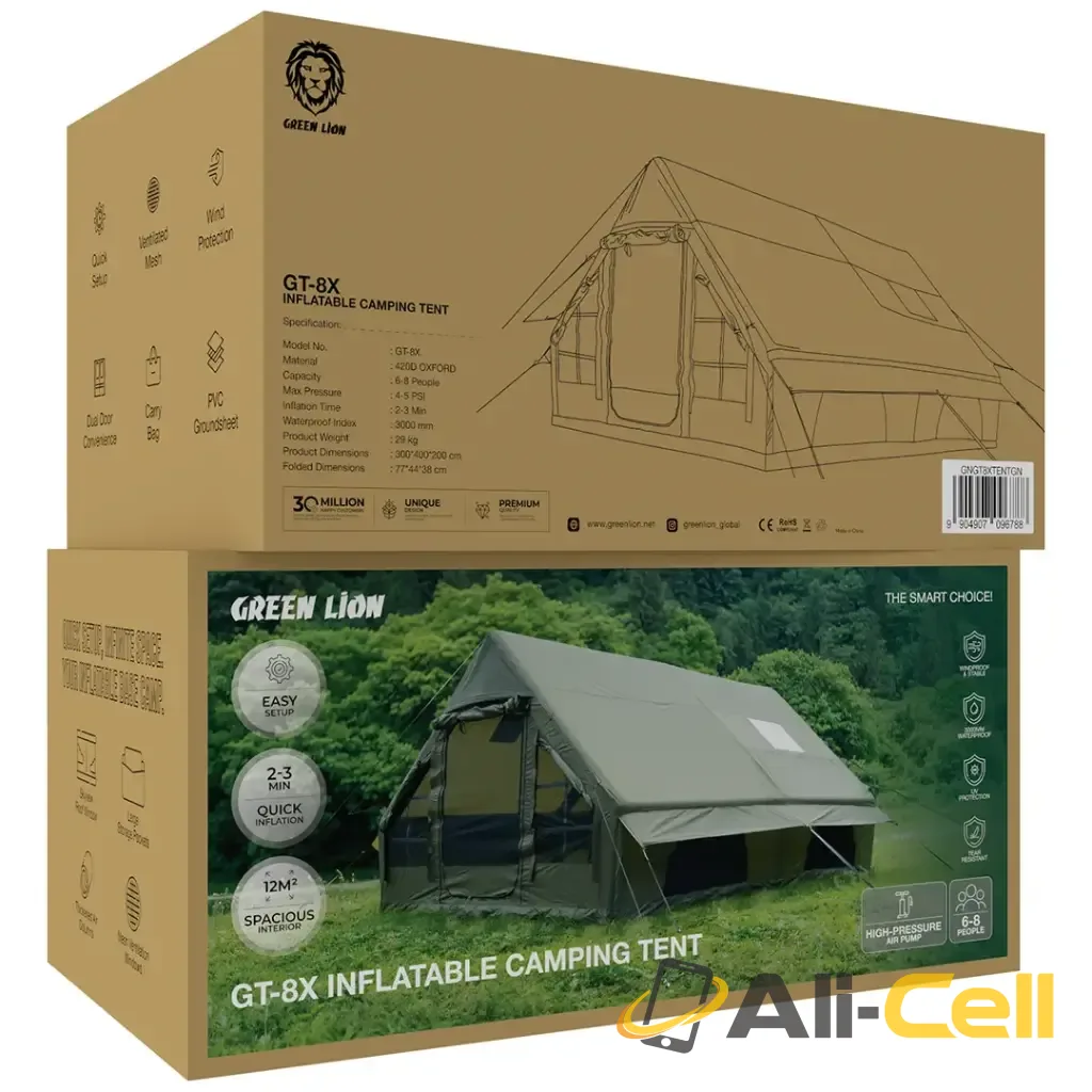 Green Lion GT-8X Inflatable Camping Tent - Green — 2