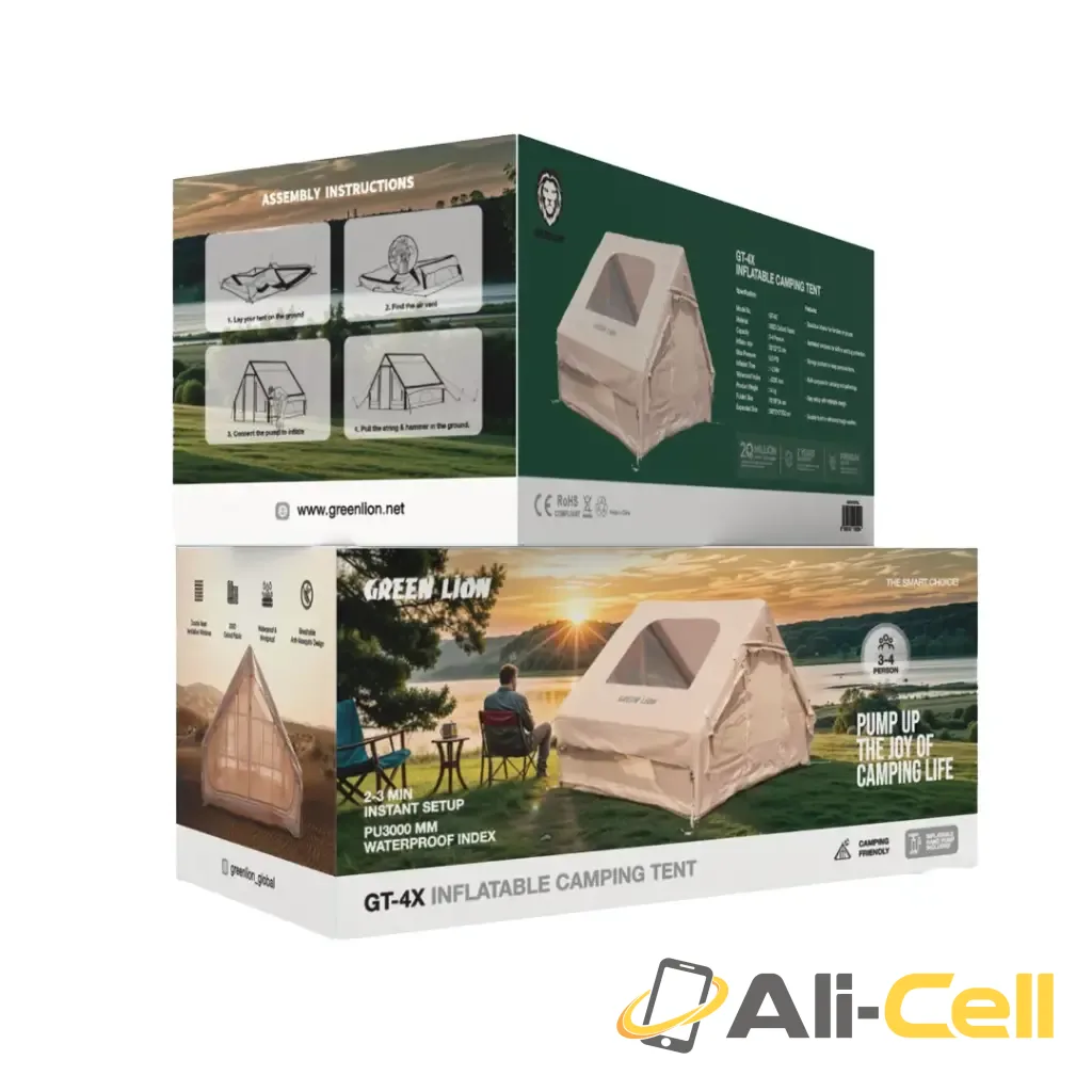 Green Lion GT-4X Inflatable Camping Tent - Beige — 2