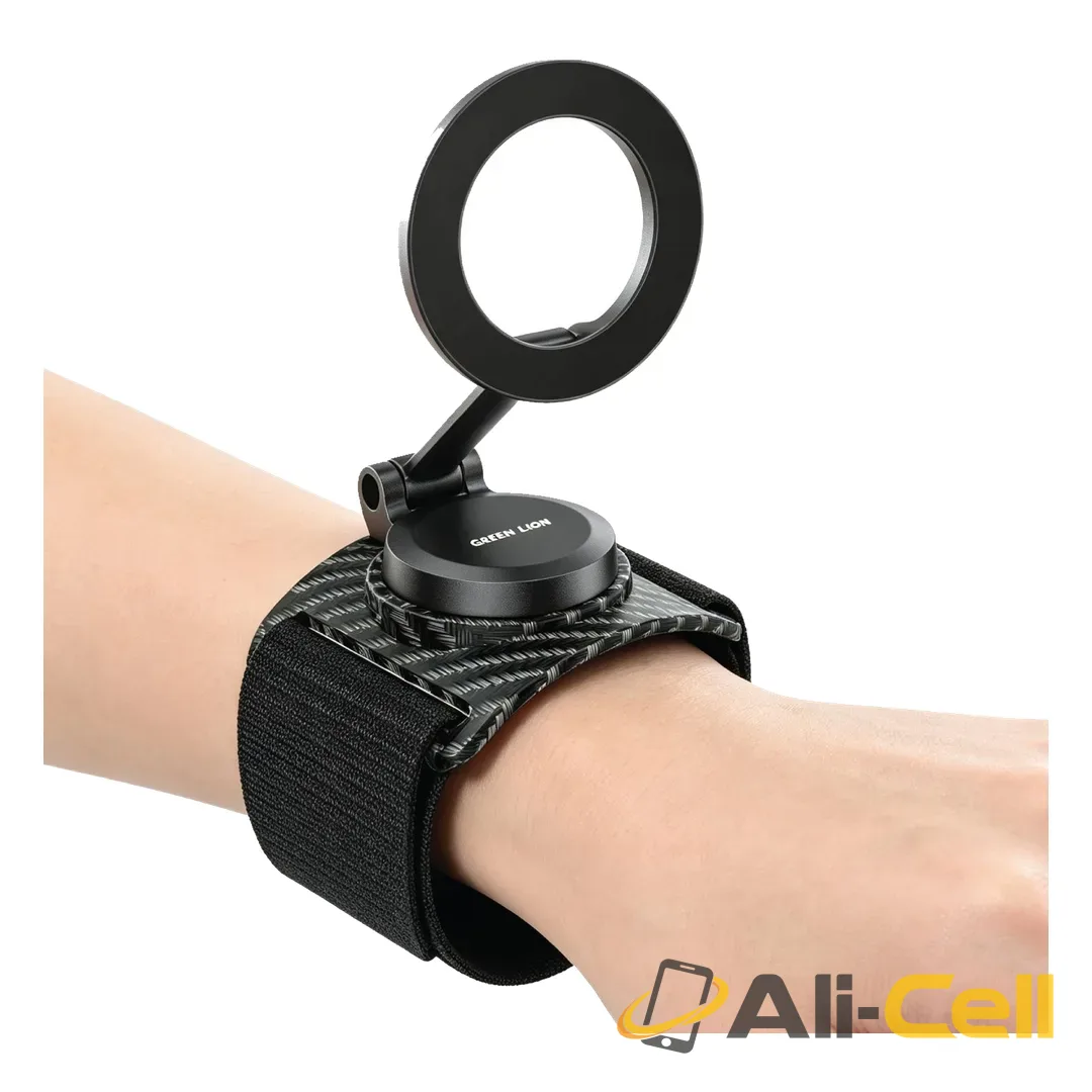 Green Lion GX-26 MagSafe Wrist Phone Mount with 360° Rotatable Base - Black