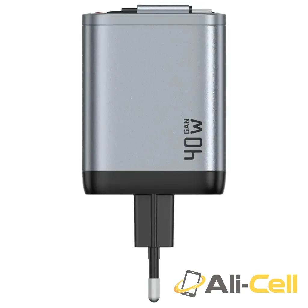 Green Lion GaN Premium EU Plug Wall Charger 40W - Gray — 2