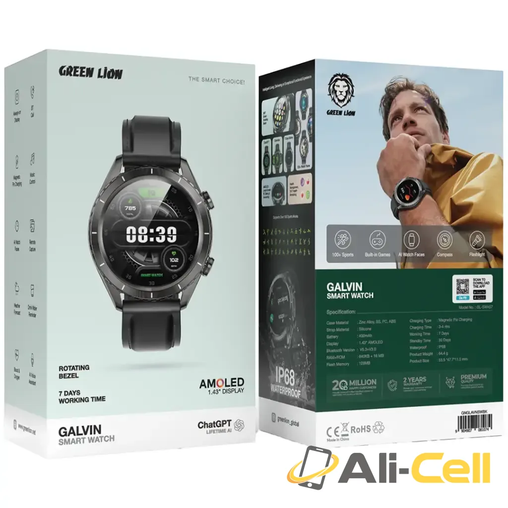 Green Lion Galvin Smart Watch with 1.43" AMOLED Display — 2