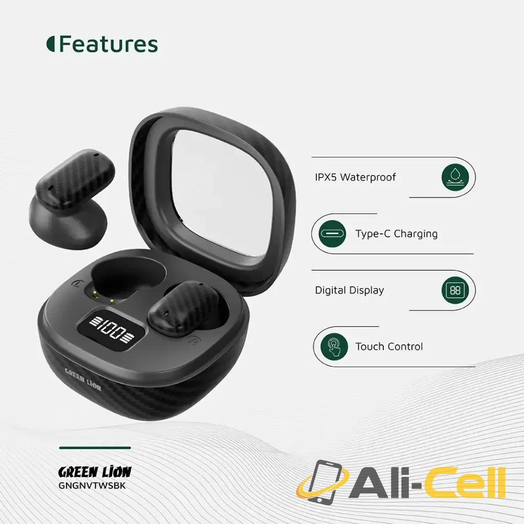 Green Lion Geneva True Wireless Earbuds - Black — 3