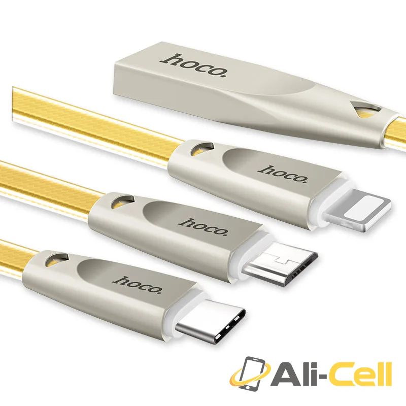 Cable USB to Lightning Micro-USB Type-C «U9» charging wire (1.5m) — 2