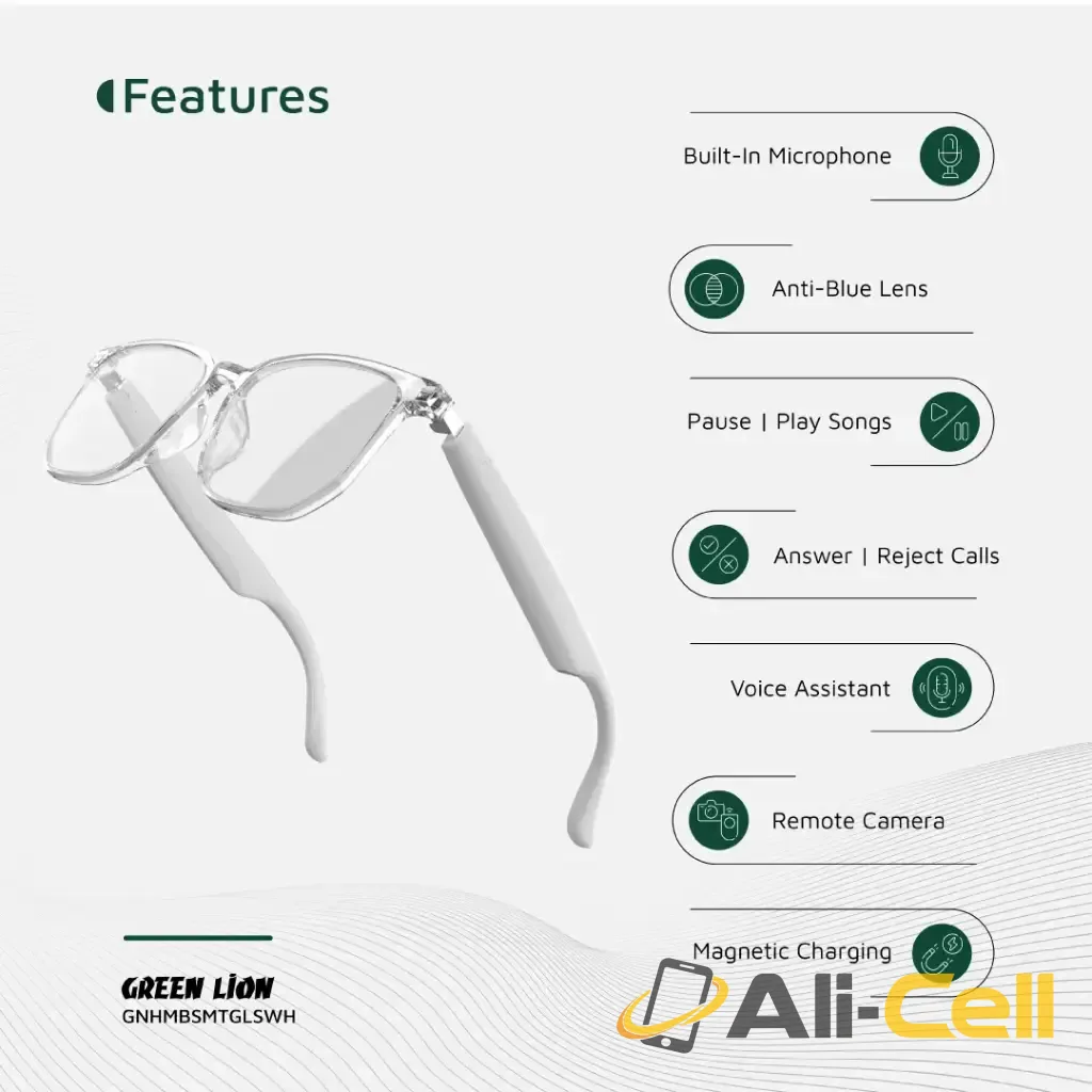 Green Lion Hamburg Smart Glasses - White — 2
