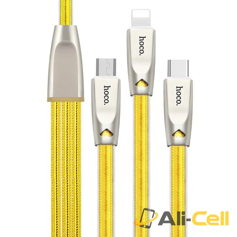 Cable USB to Lightning Micro-USB Type-C «U9» charging wire (1.5m) — 3