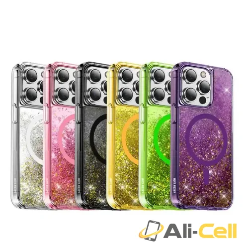 Green Lion Happiness 3D Magnetic Glitter Resin Case