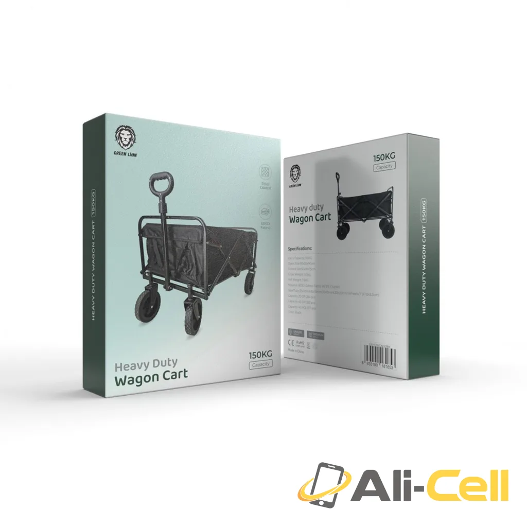 Green Lion Heavy Duty Wagon Cart 150Kg - Black — 2