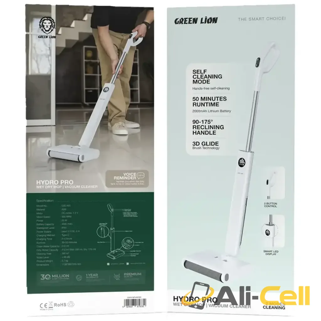 Green Lion Hydro Pro Wet Dry Mop and Vacuum Cleaner - White — 2
